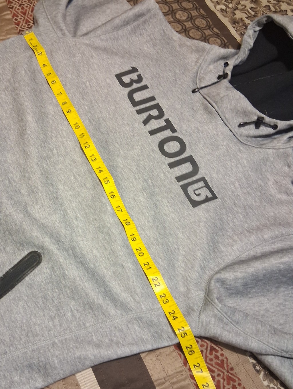 Burton Crown Bonded Pullover Hoodie Sweatshirt Gray Performance Pockets L — image 6 of 8